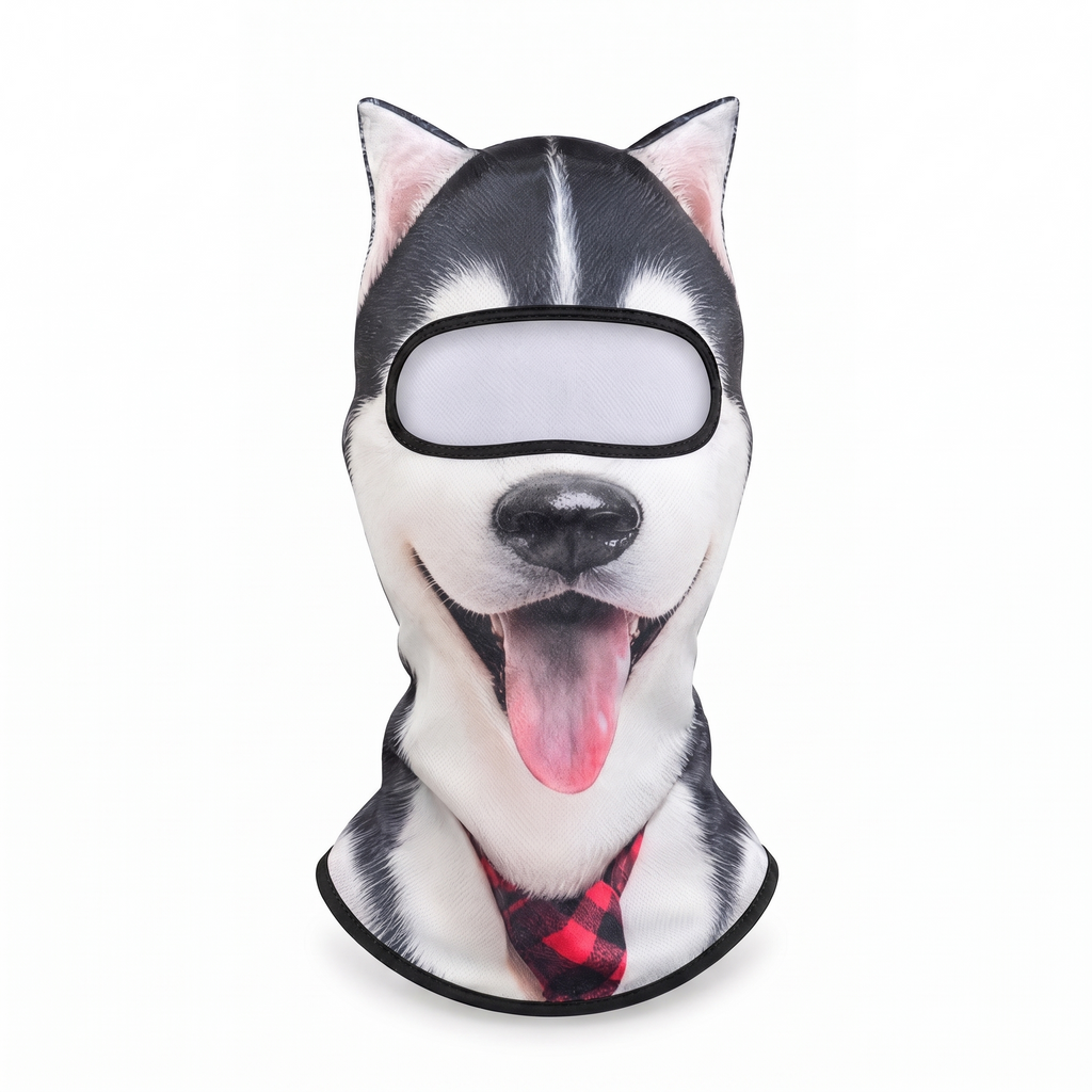 MountainShred Husky ski mask - animal face balaclava worn under a helmet
