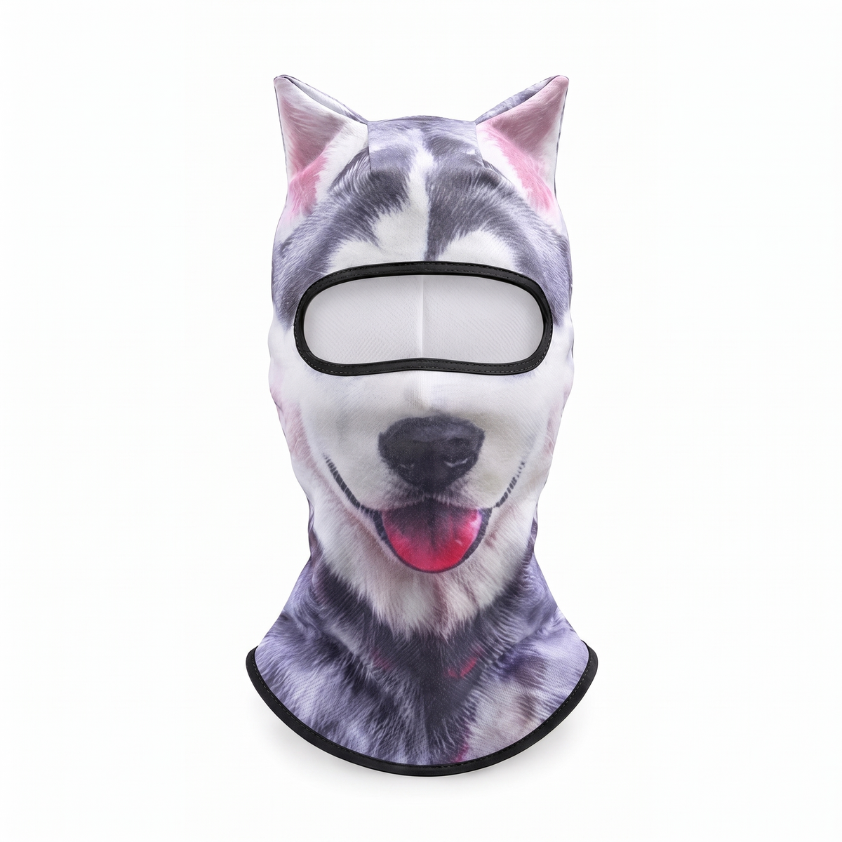 MountainShred Midnight Husky ski mask - animal face balaclava worn under a helmet