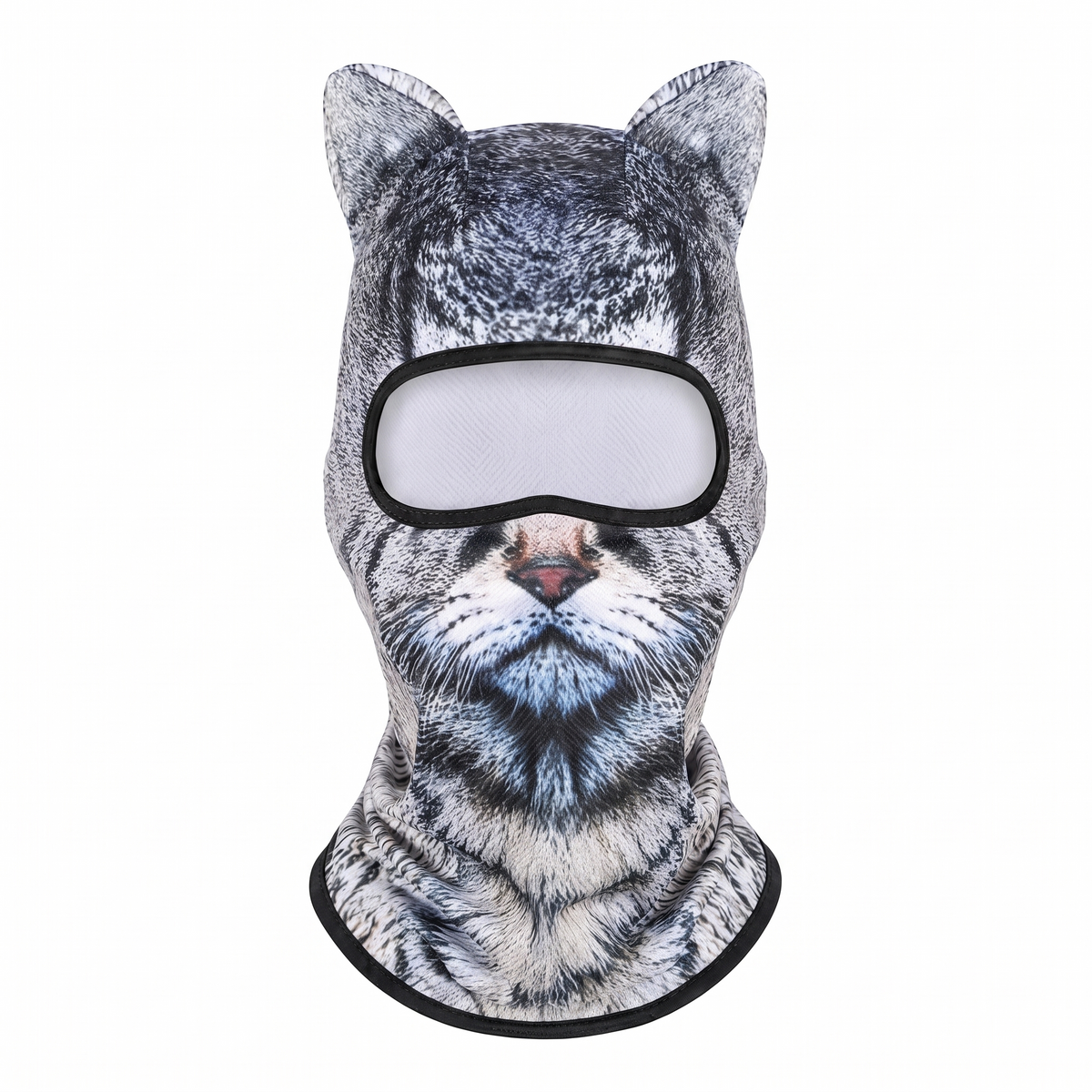 MountainShred Snow Lynx ski mask - animal face balaclava worn under a helmet